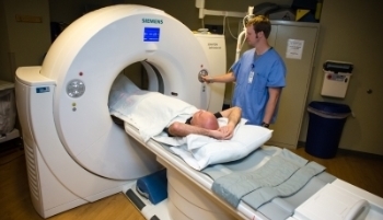 patient in ct scan 